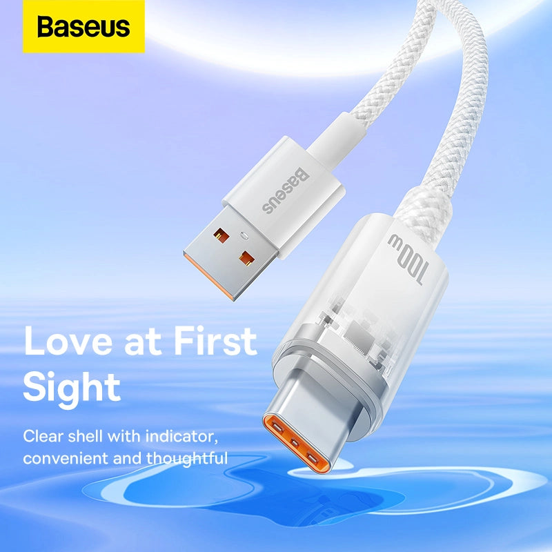 Cable Quick Charge USB-C Baseus Flash, 6A,1m - White - Saif Al Najmi Kw