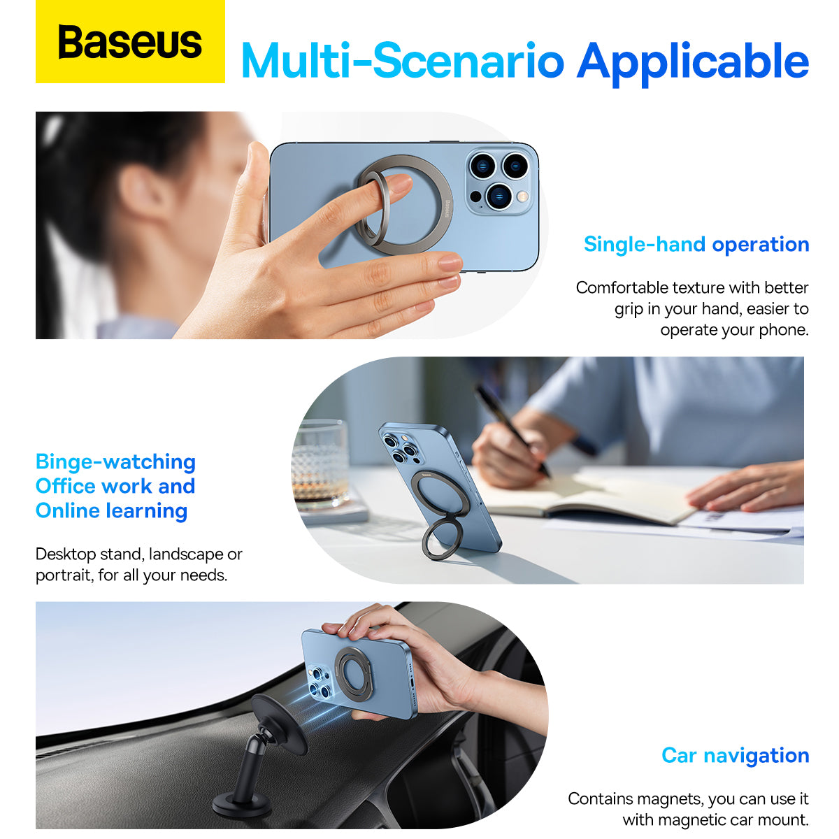 Baseus Halo Series Foldable Metal Ring Stand Single