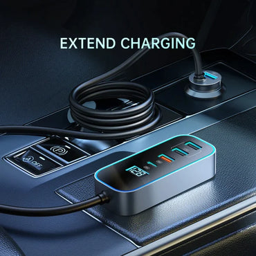 Mcdodo CC-1900 107W 4-Port USB + Type C Car Charger with Digital Display - Saif Al Najmi Kw