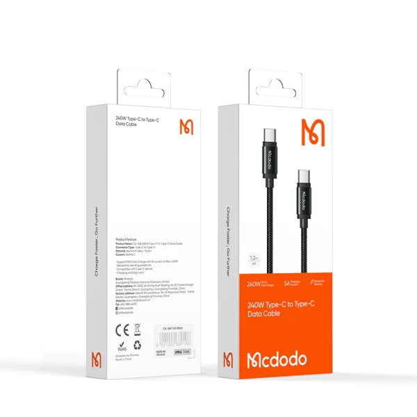 Mcdodo CA-3680 240W Type-C to Type-C Data Cable 1.2m - Saif Al Najmi Kw