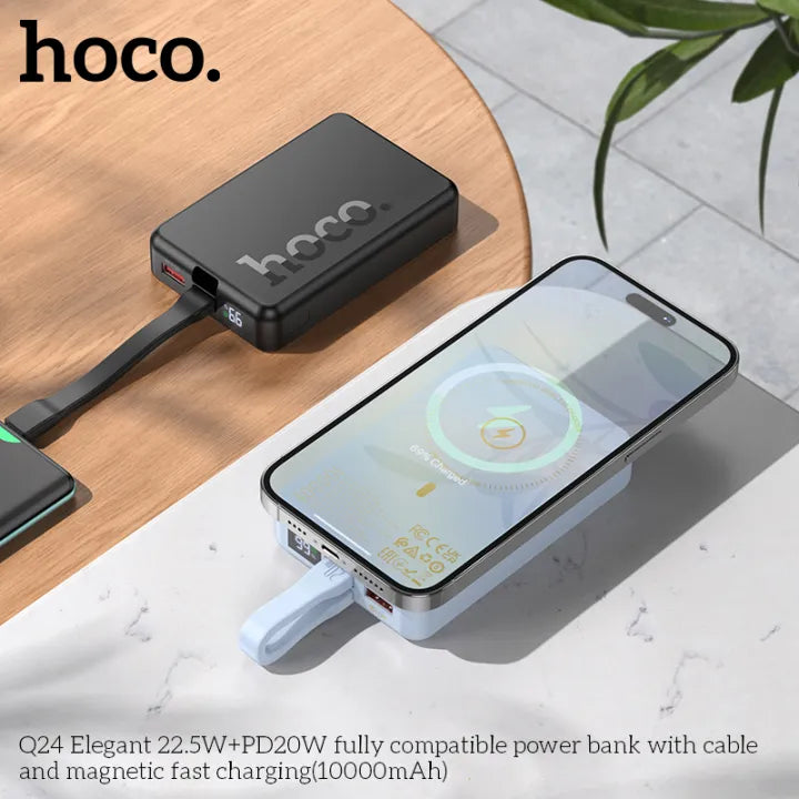 Hoco Q24 Wireless Charging Power Bank With Charging Cable 22.5W