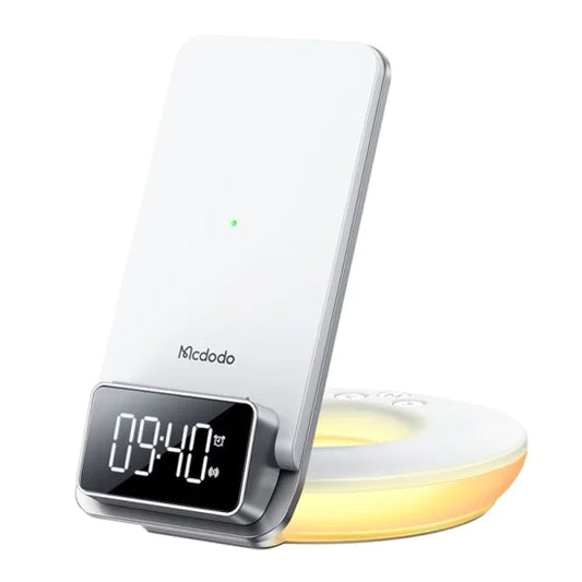 Mcdodo CH-1610 4-in-1 Desktop Wireless Charger with Alarm & Night Lamp  html Copy code