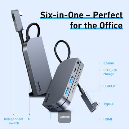 Baseus Bend Angle No.7 Multifunctional Type-C HUB Converter Upgrade Space Gray