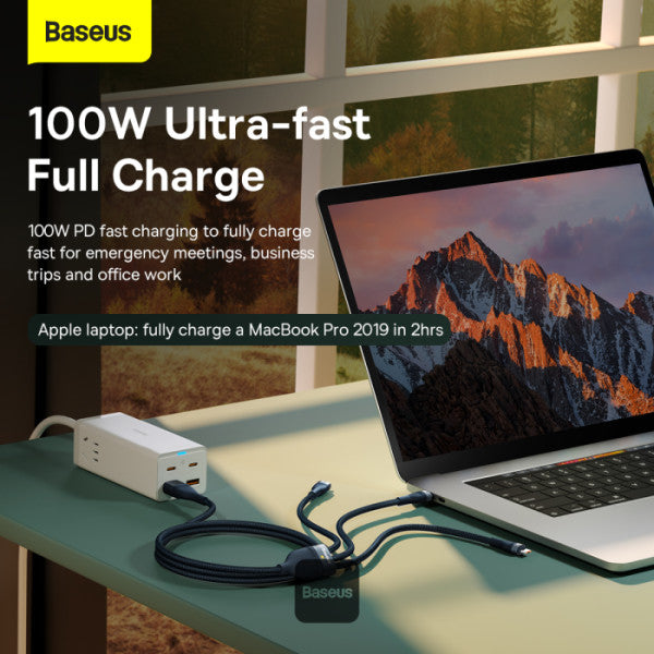 Baseus CASS03103 Flash Series II 100W Fast Charging Multi Cable 3 in 2 Cable 1.2M