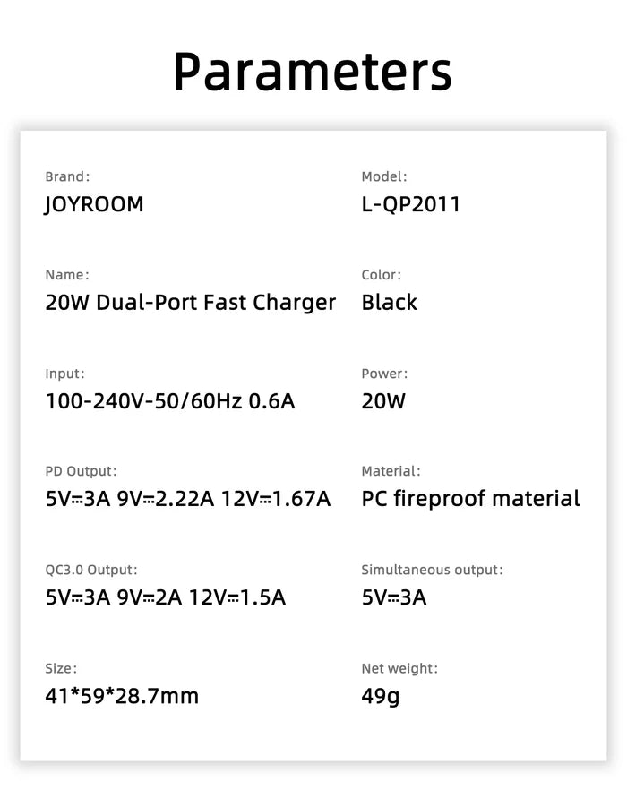 PD+QC 20W Mini intelligent fast charger L-QP2011 - Saif Al Najmi Kw