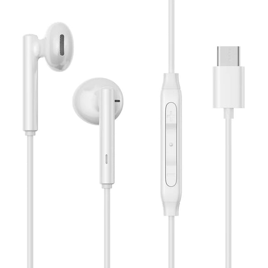 TYPE-C Series Half In-Ear Wired Earphones-White  JR-EC05 - Saif Al Najmi Kw