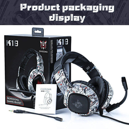 ONIKUMA K19 Professional Gaming Headphone with RGB LED Backlight - High-Quality Sound & Comfort