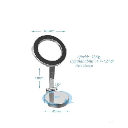 Earldom EH230 360 Degree Adjustable Adhesive Magnetic Car Holder for Magsafe Case