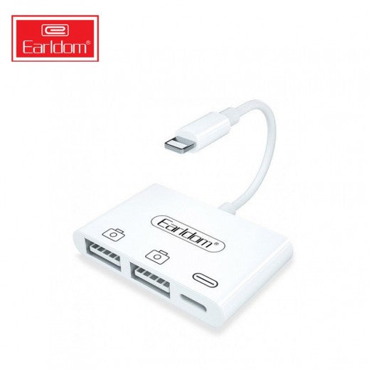 Earldom 2 USB LIGHTNING TO OTG & CHARGING ADAPTER - WHITE