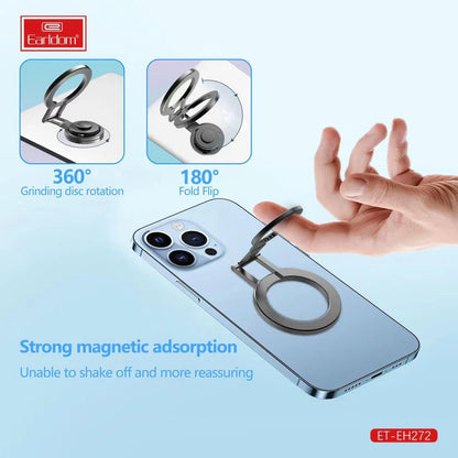 Earldom 2-in-1 Magnetic Foldable Metal Ring Phone Stand EH-272