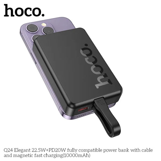 Hoco Q24 Wireless Charging Power Bank With Charging Cable 22.5W