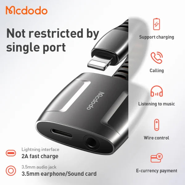 mcdodo CA-6340 Lightning to Lightning and DC3.5mm cable 0.1m - Saif Al Najmi Kw