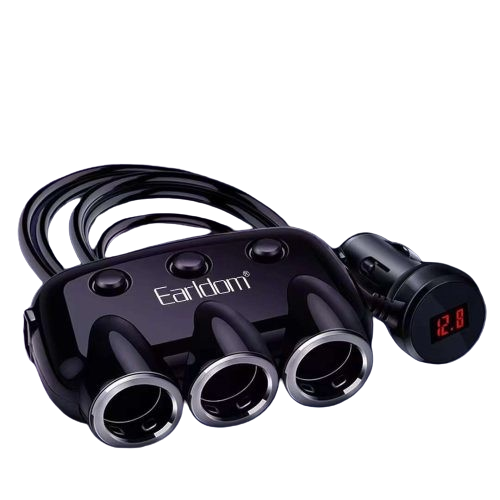 Earldom ES-CS1 Car Socket Charger , Splitter, 2xUSB (F) , 3×12/24V