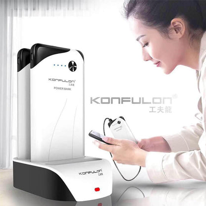 Konfulon 3 x 10000mAh Power Station - 30000mAh Power Bank with Dual USB Output