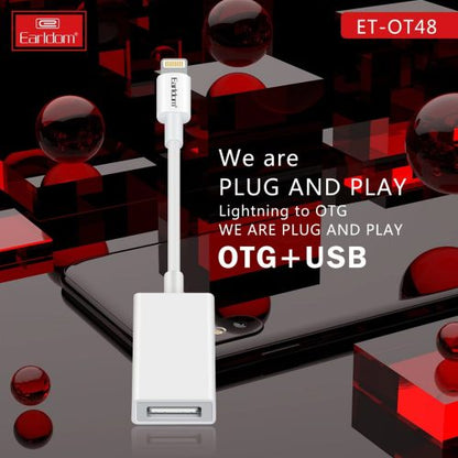 Earldom OT48 Lightning to OTG Adapter - Fast Data Transfer & Charging Cable for iPhone