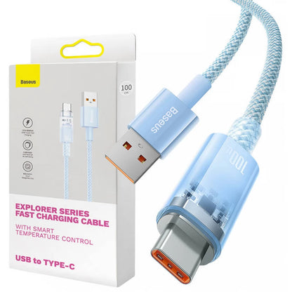 Cable Quick Charge USB-C Baseus Flash, 6A,1m - Blue - Saif Al Najmi Kw