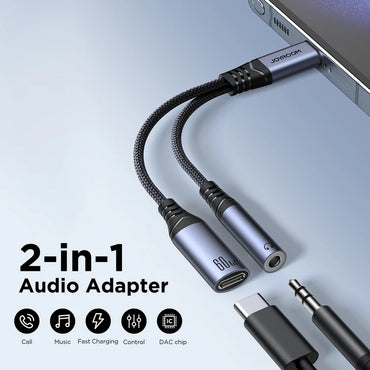 Joyroom 2-in-1 Audio Adapter USB-C to 3.5mm + USB-C