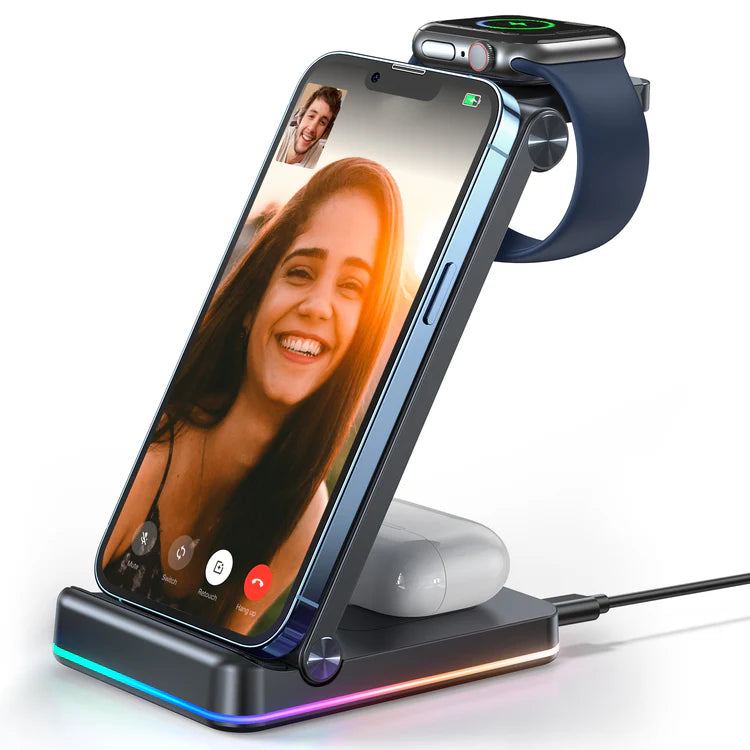 JOYROOM 3 in 1 Magnetic Charging Station for phone for watch for earphone JR-WQN01 - Saif Al Najmi Kw