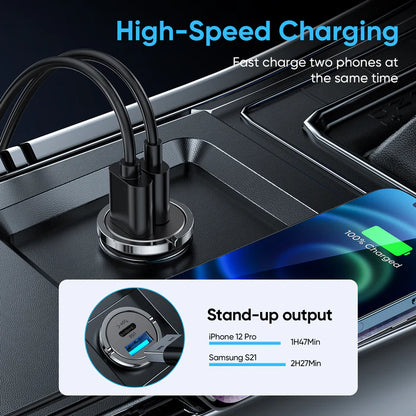 JOYROOM 45W Mini 2-port ring-pull fast car charger C-A35 - GREY - Saif Al Najmi Kw