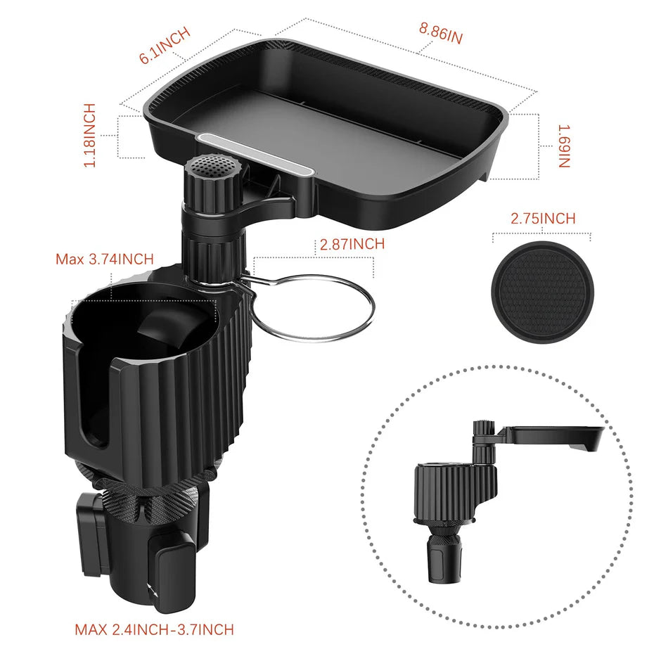 Vacallity Car Cup Holder Expander Tray - Saif Al Najmi Kw