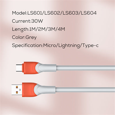 30W Upgrade thickness TPE Data Cable LS602 2000mm - Saif Al Najmi Kw