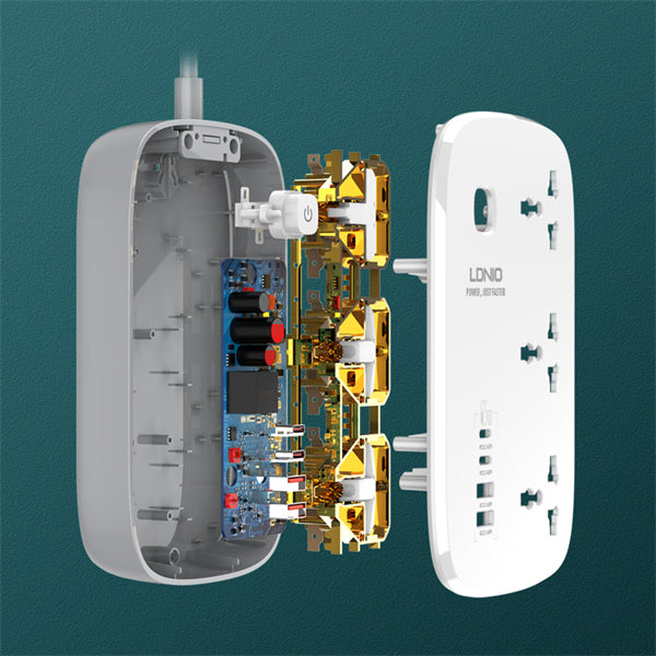 3 AC Outlets 4 USB Power Strip SC3416