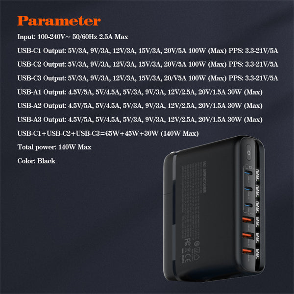 140W GaN Super Fast Desktop Charger A6140C - Saif Al Najmi Kw