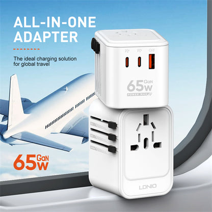 LDNIO  3 USB Ports 65W GaN Travel Adapter Z6