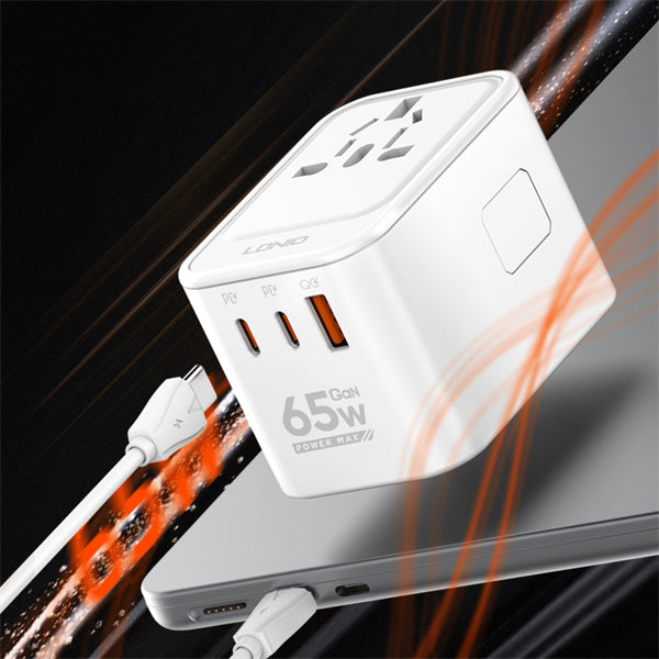 LDNIO  3 USB Ports 65W GaN Travel Adapter Z6