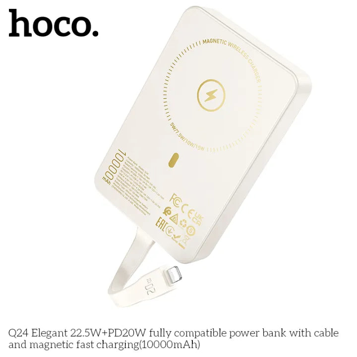 Hoco Q24 Wireless Charging Power Bank With Charging Cable 22.5W