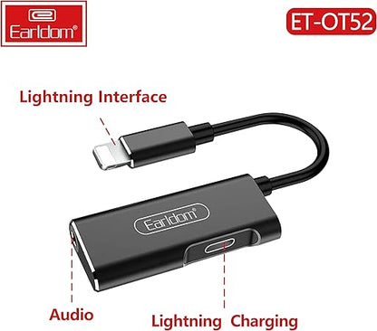 Earldom 2-in-1 Lightning Adapter to Lightning Charger and AUX 3.5mm