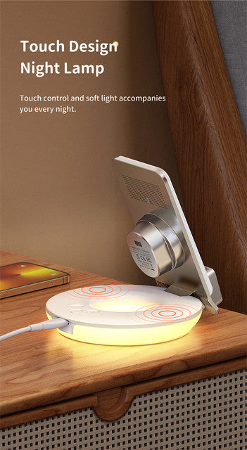 Mcdodo CH-1610 4-in-1 Desktop Wireless Charger with Alarm & Night Lamp  html Copy code