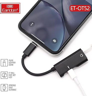 Earldom 2-in-1 Lightning Adapter to Lightning Charger and AUX 3.5mm