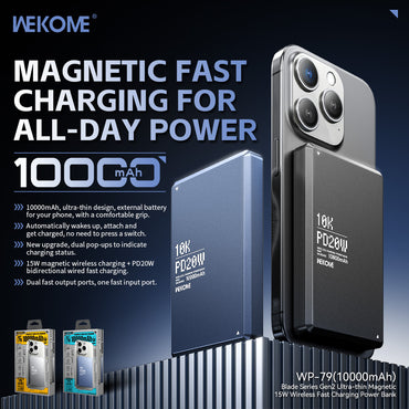 WEKOME WP-79 10000mAh Power Bank - Fast Wireless Charging Portable Power Bank