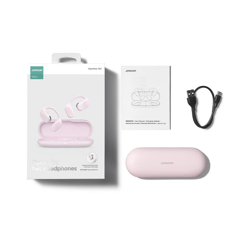 Open-Ear True Wireless Headphones JR-OE1 - Pink - Saif Al Najmi Kw