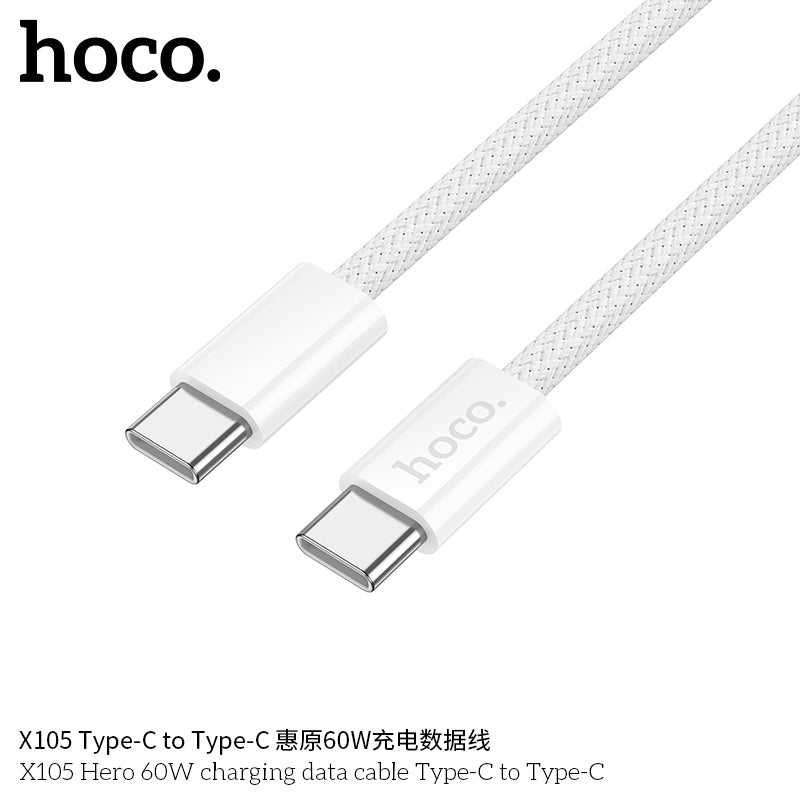 Hoco X105 Hero 60W charging data cable Type-C to Type-C 1M