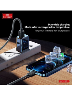 Earldom USB Data Cable EC-187L - 2.4A Fast Charging & Sync (USB to Lightning)