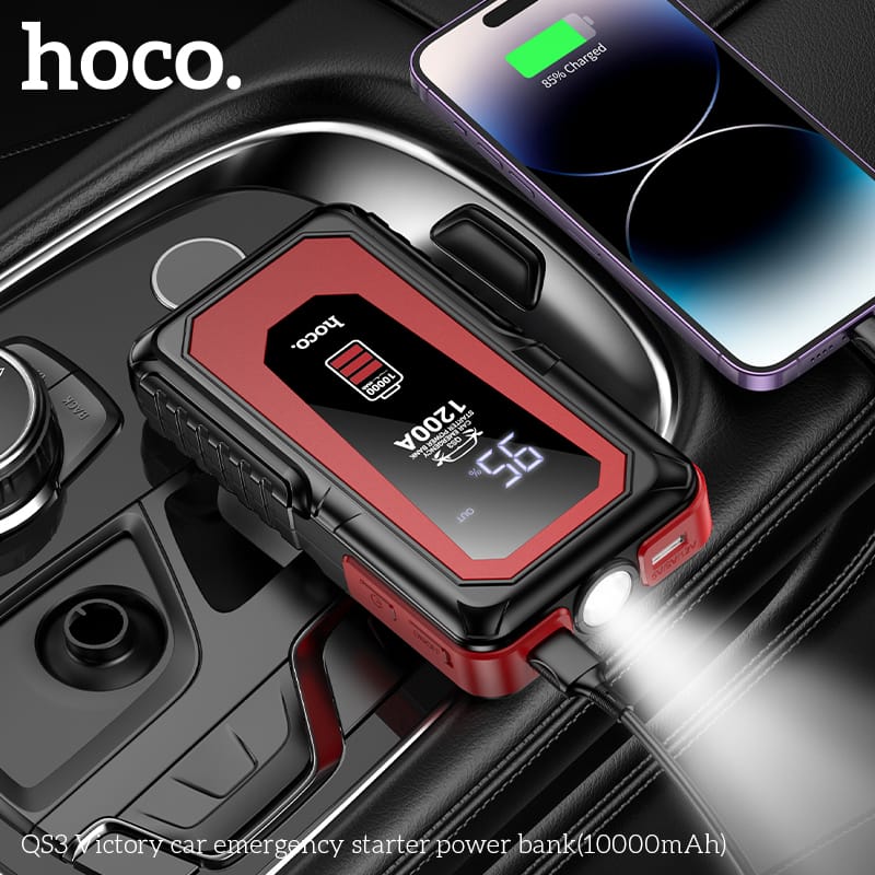 Portable Hoco Victory Emergency Starter with LED flashlight and USB ports
