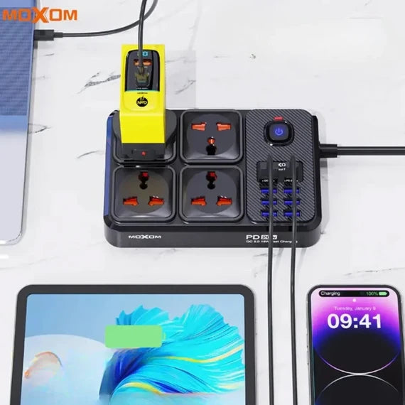 MOXOM MX-ST15 2500W Power Socket with 4 UK Sockets, 7 USB Ports and Type-C PD Port