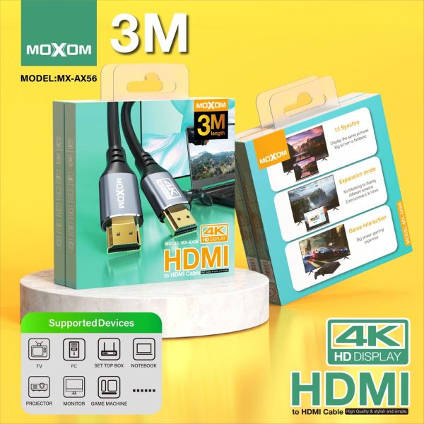 MOXOM MX-AX56 4K Ultra HD HDMI High Definition Connection Cable - Saif Al Najmi Kw