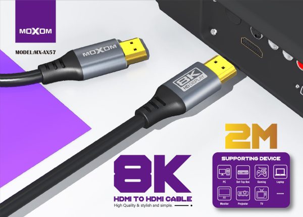 MOXOM MX-AX57 8K 2M HDMI CABLE - Saif Al Najmi Kw