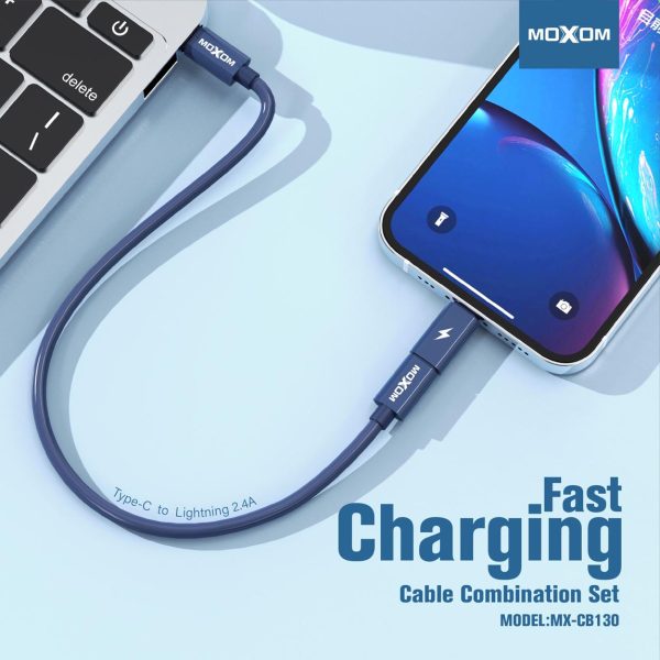 MOXOM MX-CB130 60W CABLE COMBINATION SET PD25W PHONE HOLDER 3 IN 1 CABLE  - Saif Al Najmi Kw