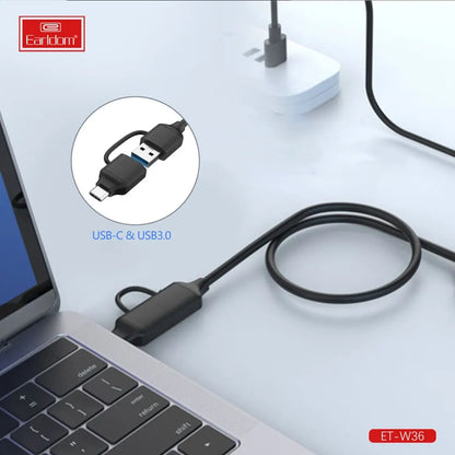 Earldom ET-W36 2-in-1 USB-C/USB to SATA Adapter for HDD/SSD