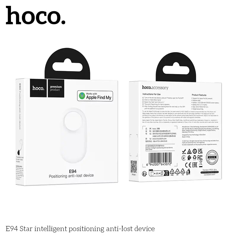 HOCO E94 GPS AirTags Tracker - Intelligent Positioning & Anti-Lost Device, Apple Find My Network Support