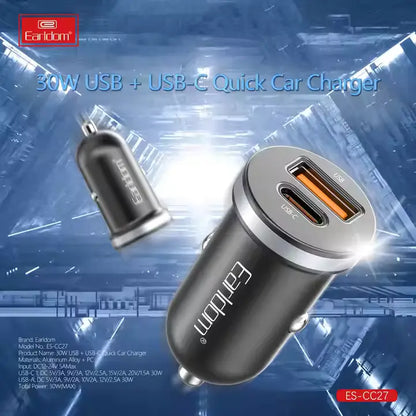 Earldom ES-CC27 PD30W USB C Car Charger