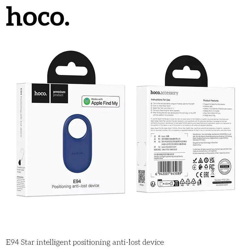 HOCO E94 GPS AirTags Tracker - Intelligent Positioning & Anti-Lost Device, Apple Find My Network Support