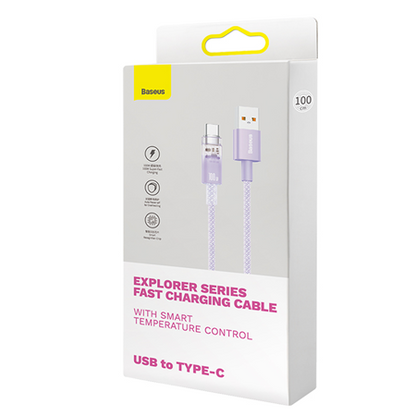 Cable Quick Charge USB-C Baseus Flash, 6A,1m - Purple - Saif Al Najmi Kw