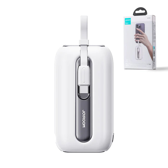 22.5W mini Power Bank with Dual Cables 10000mAh JR-L012 - White - Saif Al Najmi Kw