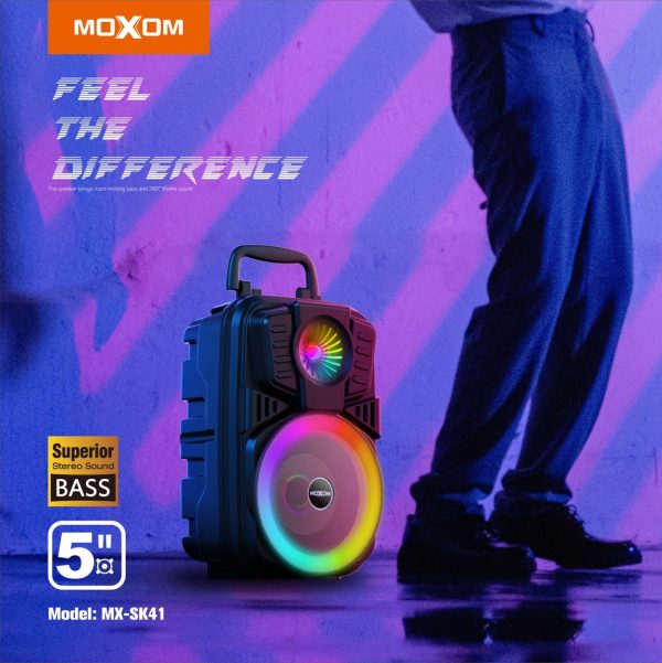 Moxom Bluetooth 5.0 Wireless Speaker, 5 Inch - MX-SK41 - Saif Al Najmi Kw