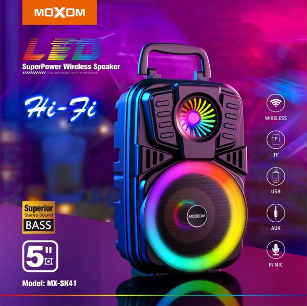 Moxom Bluetooth 5.0 Wireless Speaker, 5 Inch - MX-SK41 - Saif Al Najmi Kw